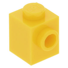 LEGO kocka 1x1 oldalán egy bütyökkel, sárga (87087)
